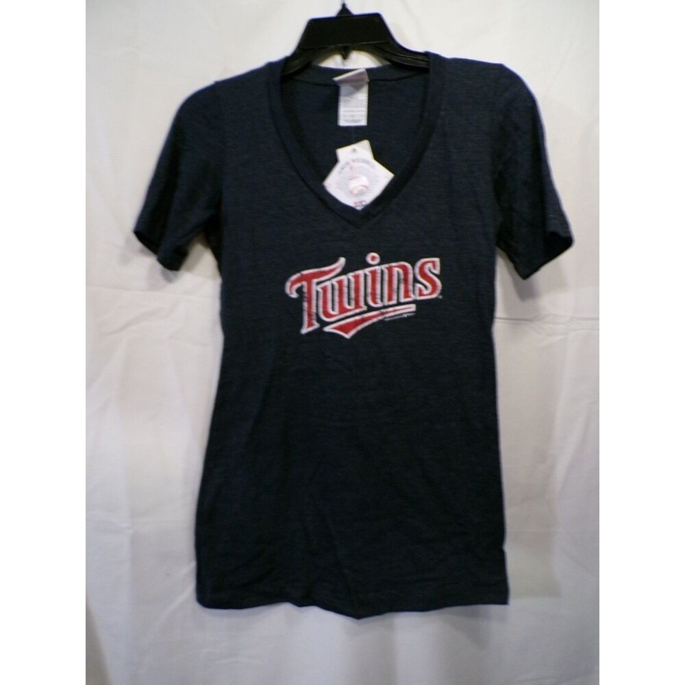 Campus Lifestyle Minnesota Twins Womens V-Neck T-Shirt Size S Navy Heather